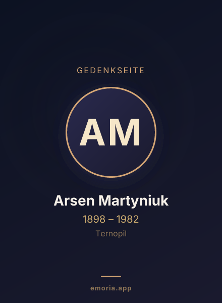 Gedenkportrait von Arsen Martyniuk