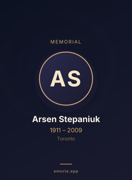 Memorial portrait of Arsen Stepaniuk