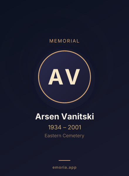 Memorial portrait of Arsen Vanitski