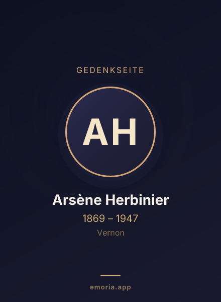 Gedenkportrait von Arsène Herbinier