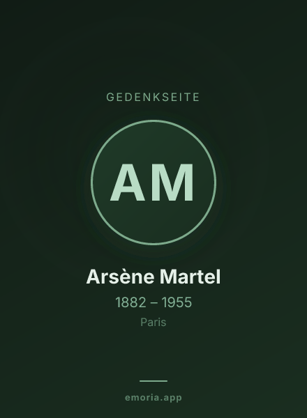 Gedenkportrait von Arsène Martel