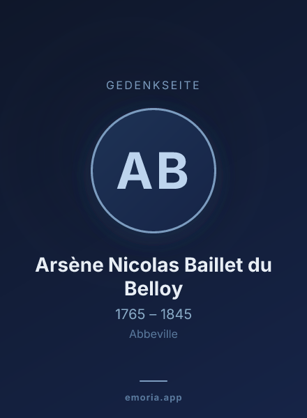 Gedenkportrait von Arsène Nicolas Baillet du Belloy