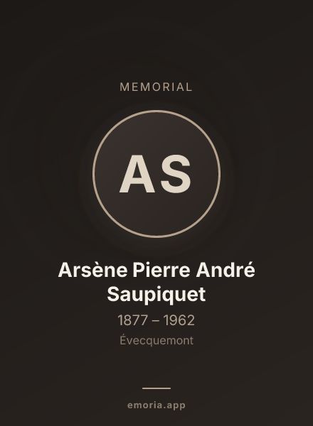 Memorial portrait of Arsène Pierre André Saupiquet