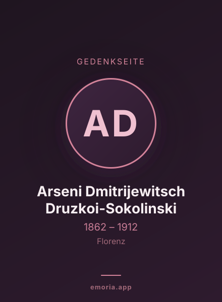 Gedenkportrait von Arseni Dmitrijewitsch Druzkoi-Sokolinski