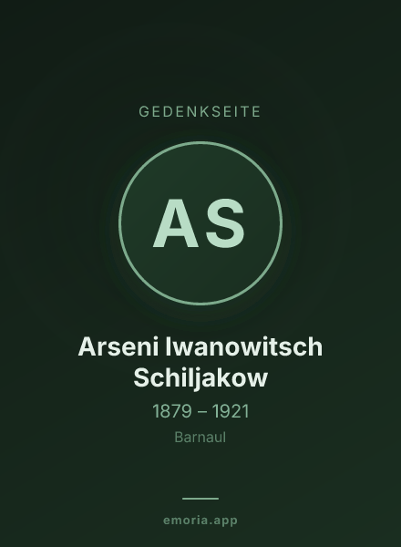 Gedenkportrait von Arseni Iwanowitsch Schiljakow