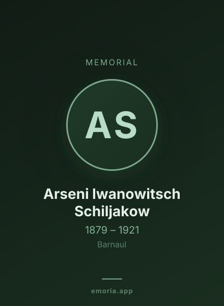 Memorial portrait of Arseni Iwanowitsch Schiljakow