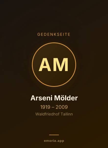 Gedenkportrait von Arseni Mölder