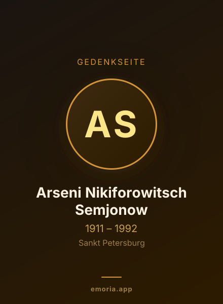 Gedenkportrait von Arseni Nikiforowitsch Semjonow