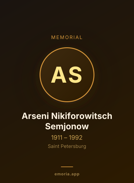 Memorial portrait of Arseni Nikiforowitsch Semjonow
