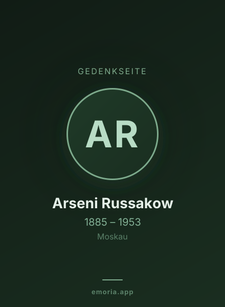 Gedenkportrait von Arseni Russakow