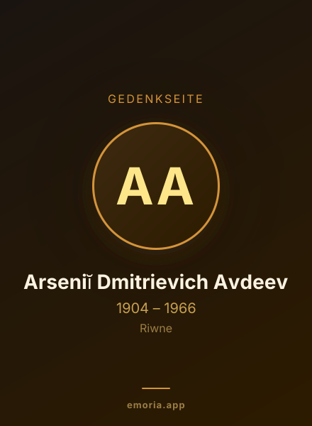 Gedenkportrait von Arseniĭ Dmitrievich Avdeev