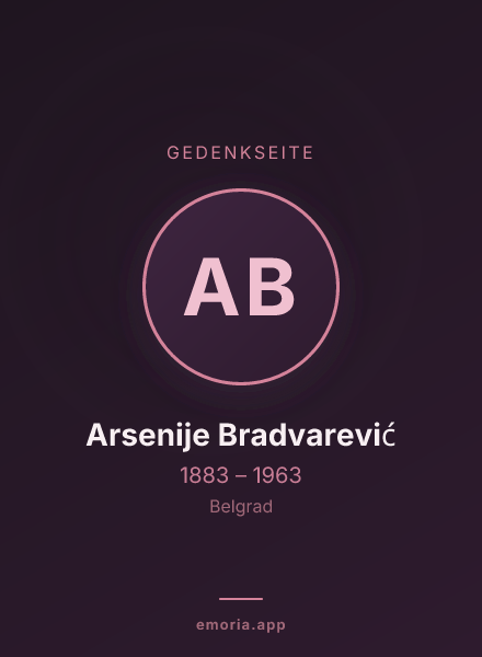 Gedenkportrait von Arsenije Bradvarević