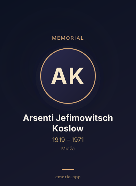 Memorial portrait of Arsenti Jefimowitsch Koslow