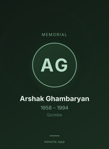 Memorial portrait of Arshak Ghambaryan