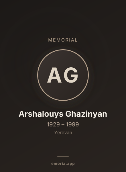 Memorial portrait of Arshalouys Ghazinyan
