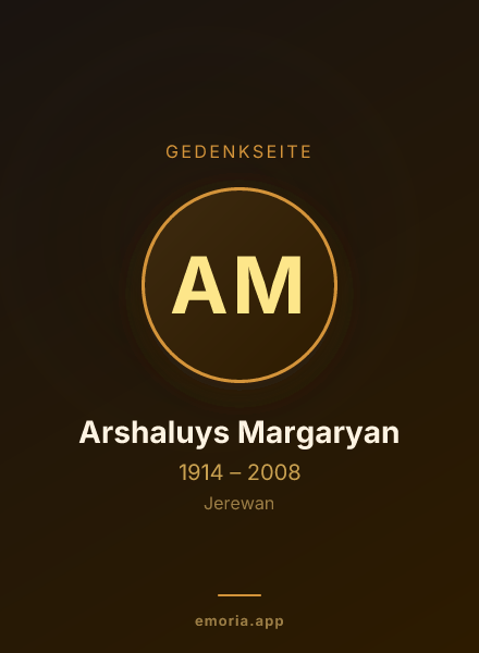 Gedenkportrait von Arshaluys Margaryan