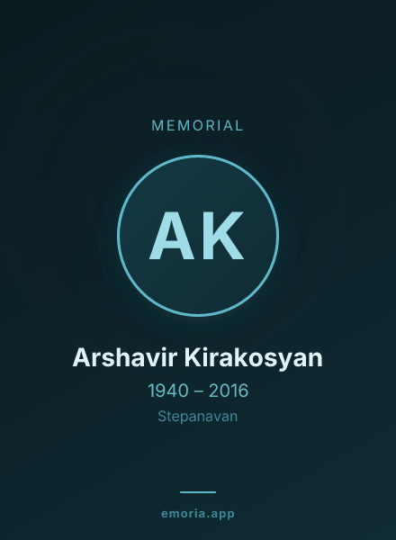Memorial portrait of Arshavir Kirakosyan