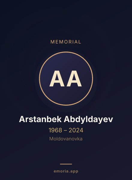 Memorial portrait of Arstanbek Abdyldayev