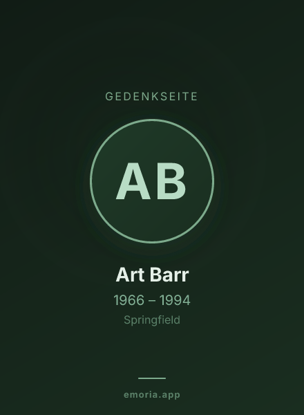 Gedenkportrait von Art Barr