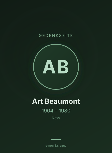 Gedenkportrait von Art Beaumont