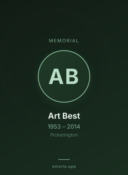 Memorial portrait of Art Best