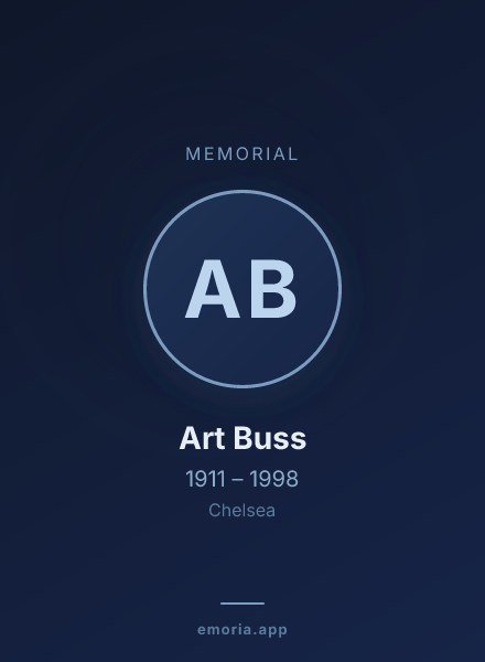 Memorial portrait of Art Buss
