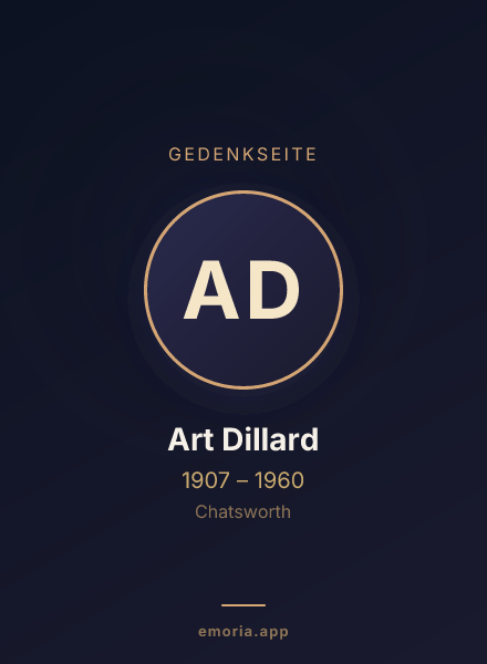 Gedenkportrait von Art Dillard