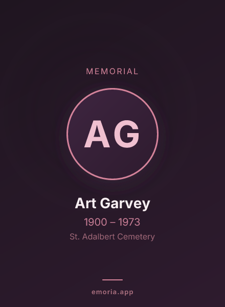 Memorial portrait of Art Garvey