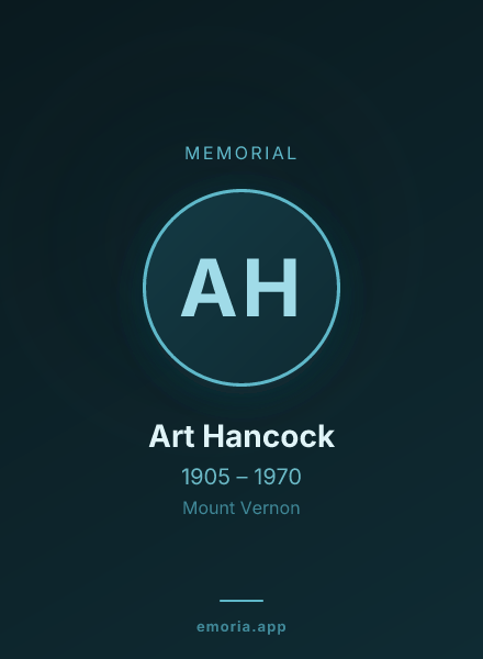Memorial portrait of Art Hancock