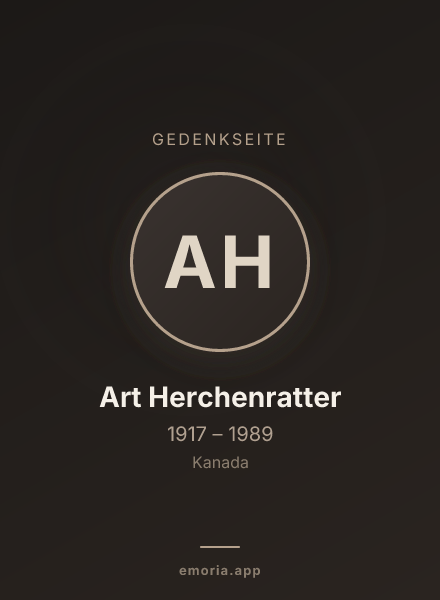 Gedenkportrait von Art Herchenratter