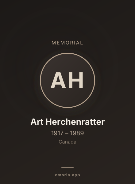 Memorial portrait of Art Herchenratter