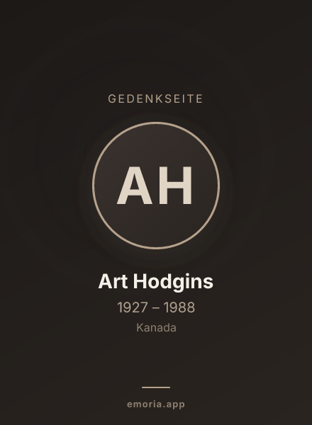 Gedenkportrait von Art Hodgins