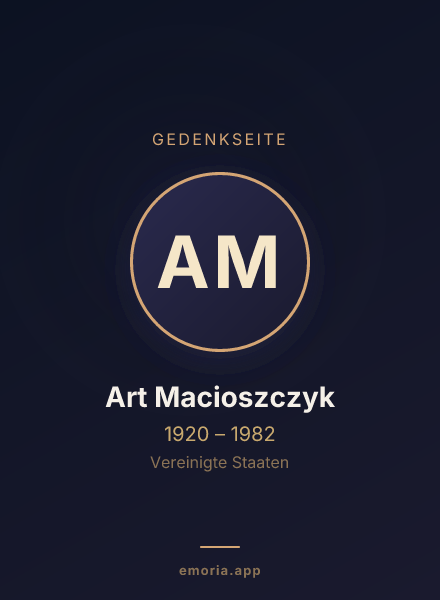Gedenkportrait von Art Macioszczyk