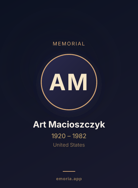 Memorial portrait of Art Macioszczyk