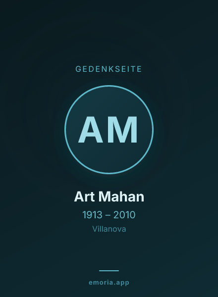 Gedenkportrait von Art Mahan