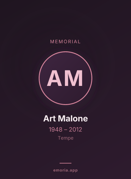 Memorial portrait of Art Malone