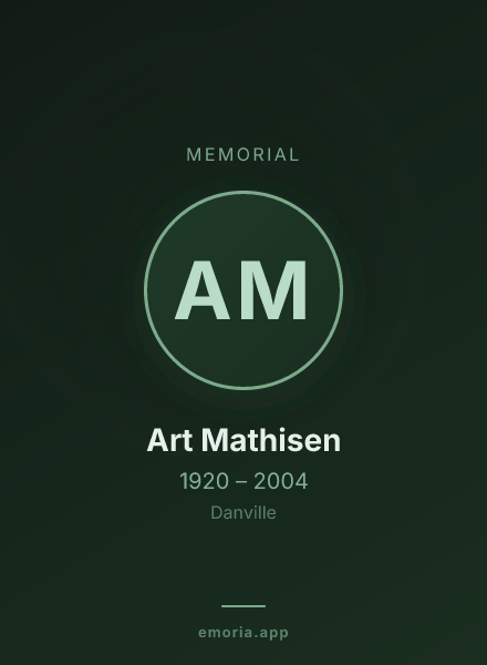 Memorial portrait of Art Mathisen