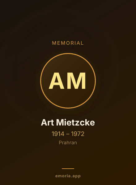 Memorial portrait of Art Mietzcke