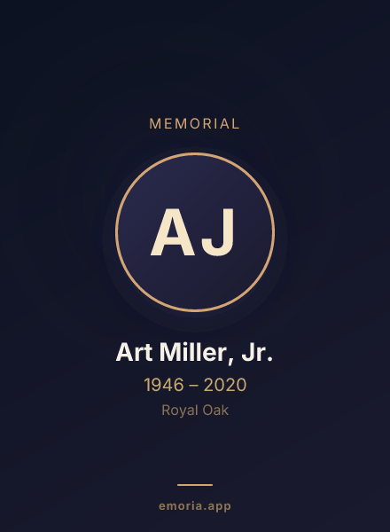 Memorial portrait of Art Miller, Jr.