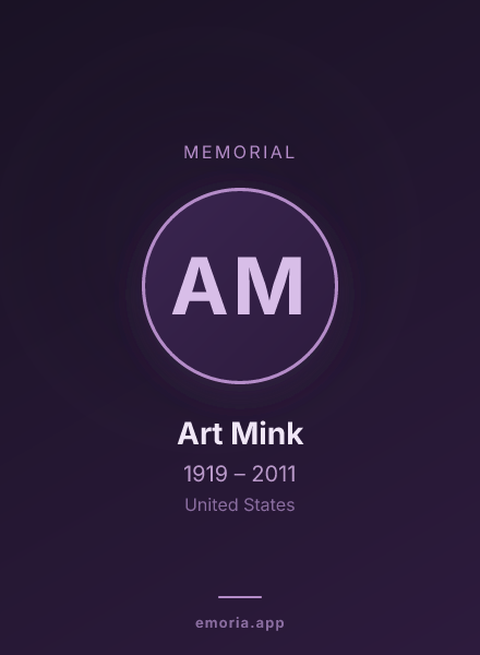 Memorial portrait of Art Mink