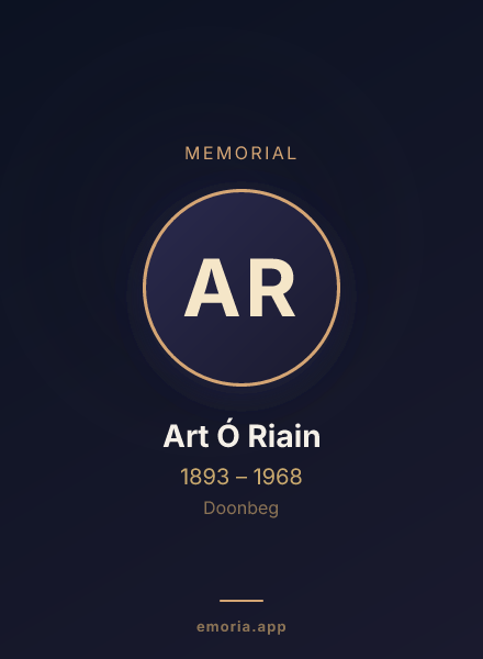 Memorial portrait of Art Ó Riain