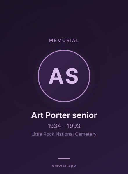 Memorial portrait of Art Porter senior