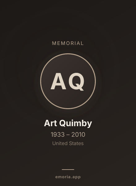 Memorial portrait of Art Quimby