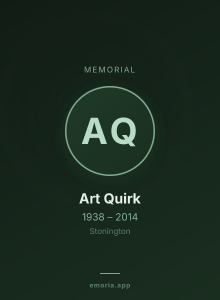 Memorial portrait of Art Quirk