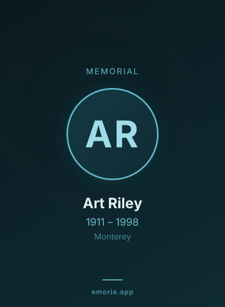 Memorial portrait of Art Riley
