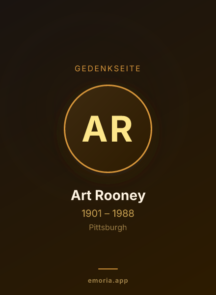 Gedenkportrait von Art Rooney
