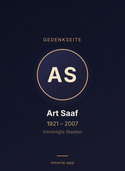 Gedenkportrait von Art Saaf