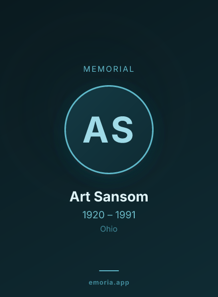 Memorial portrait of Art Sansom