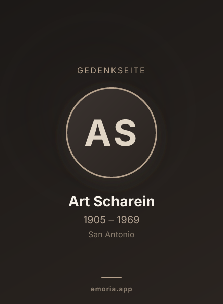 Gedenkportrait von Art Scharein