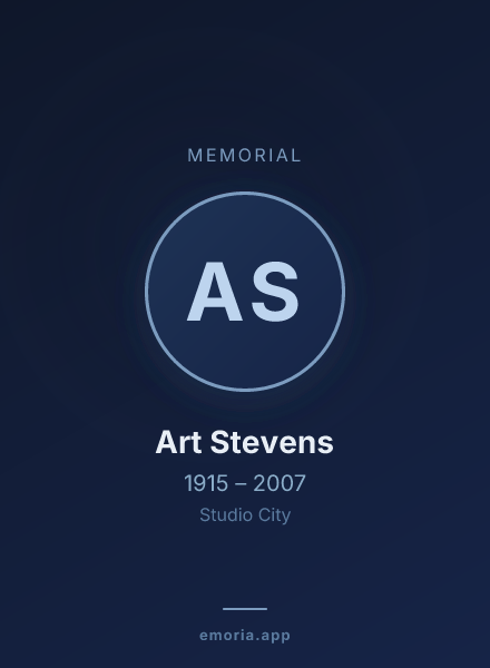 Memorial portrait of Art Stevens